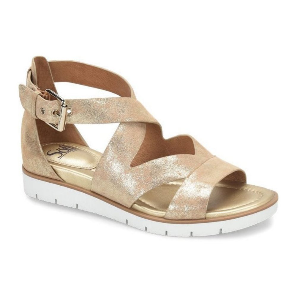 Sofft Mirabelle Metallic Gold Leather Sandal 7.5M